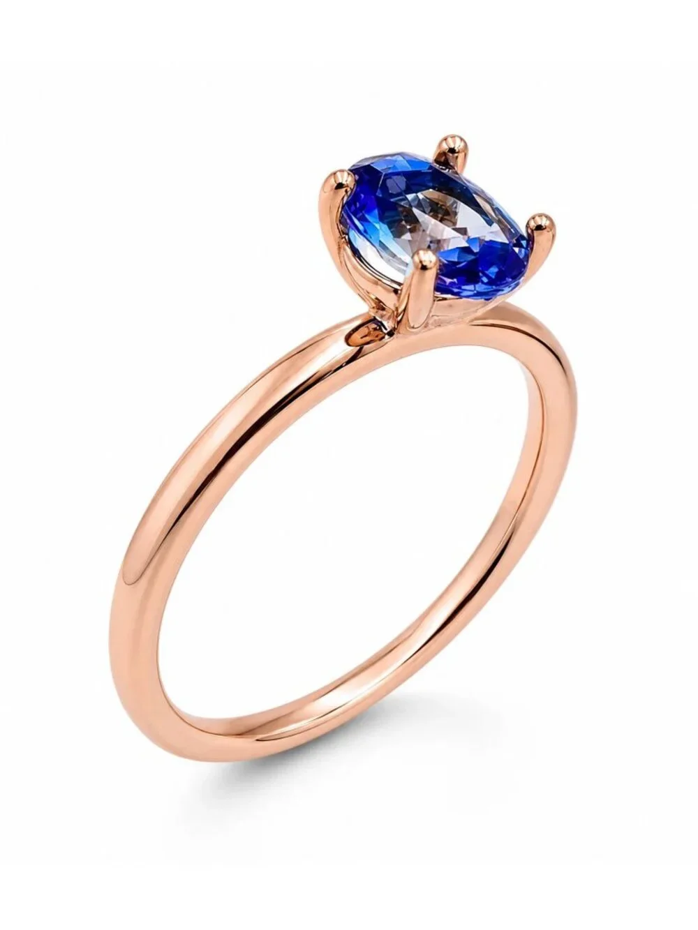 Created 1.05 Cts Tourmaline Ring 14k Rose Gold Plated (.925)